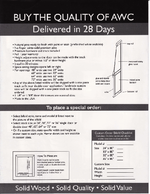 Bifold Specifications